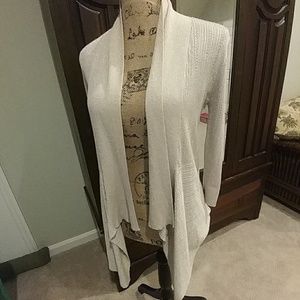 WHBM 3/4 sleeve sweater with metallic threads